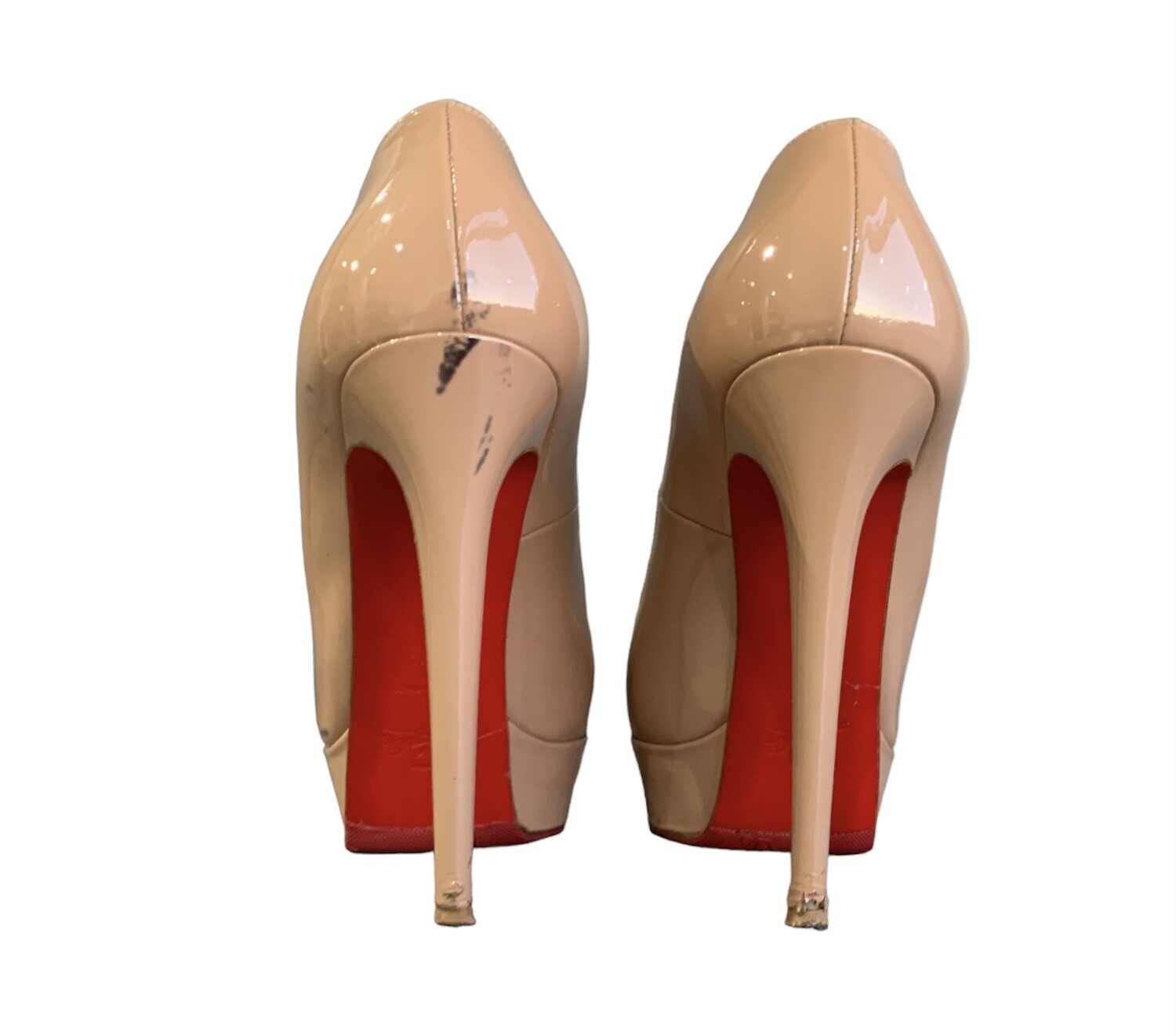 Christian Louboutin Bianca 140 Nude Calf Leather Heels UK 6.5 Christian Louboutin Bianca 140 Nude Calf Leather Heels UK 6.5
