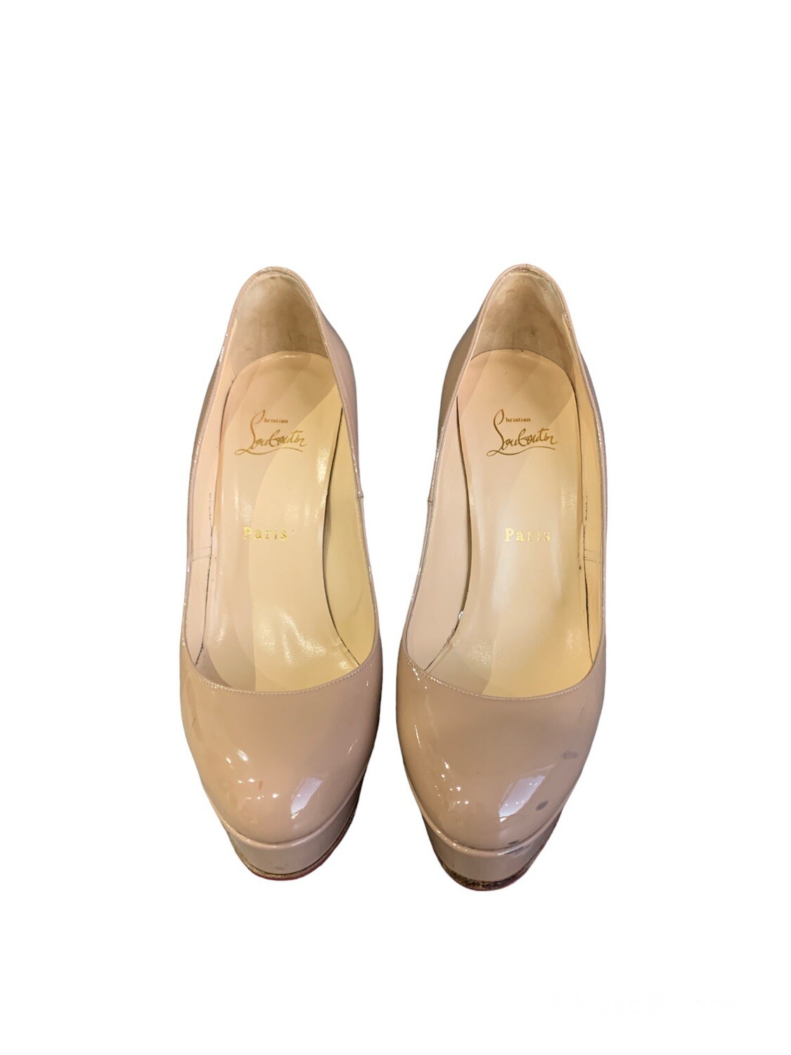 Christian Louboutin Bianca 140 Nude Calf Leather Heels UK 6.5 Christian Louboutin Bianca 140 Nude Calf Leather Heels UK 6.5