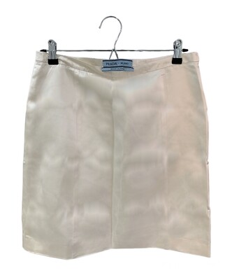 Prada Cream Silk Mini Skirt UK 8