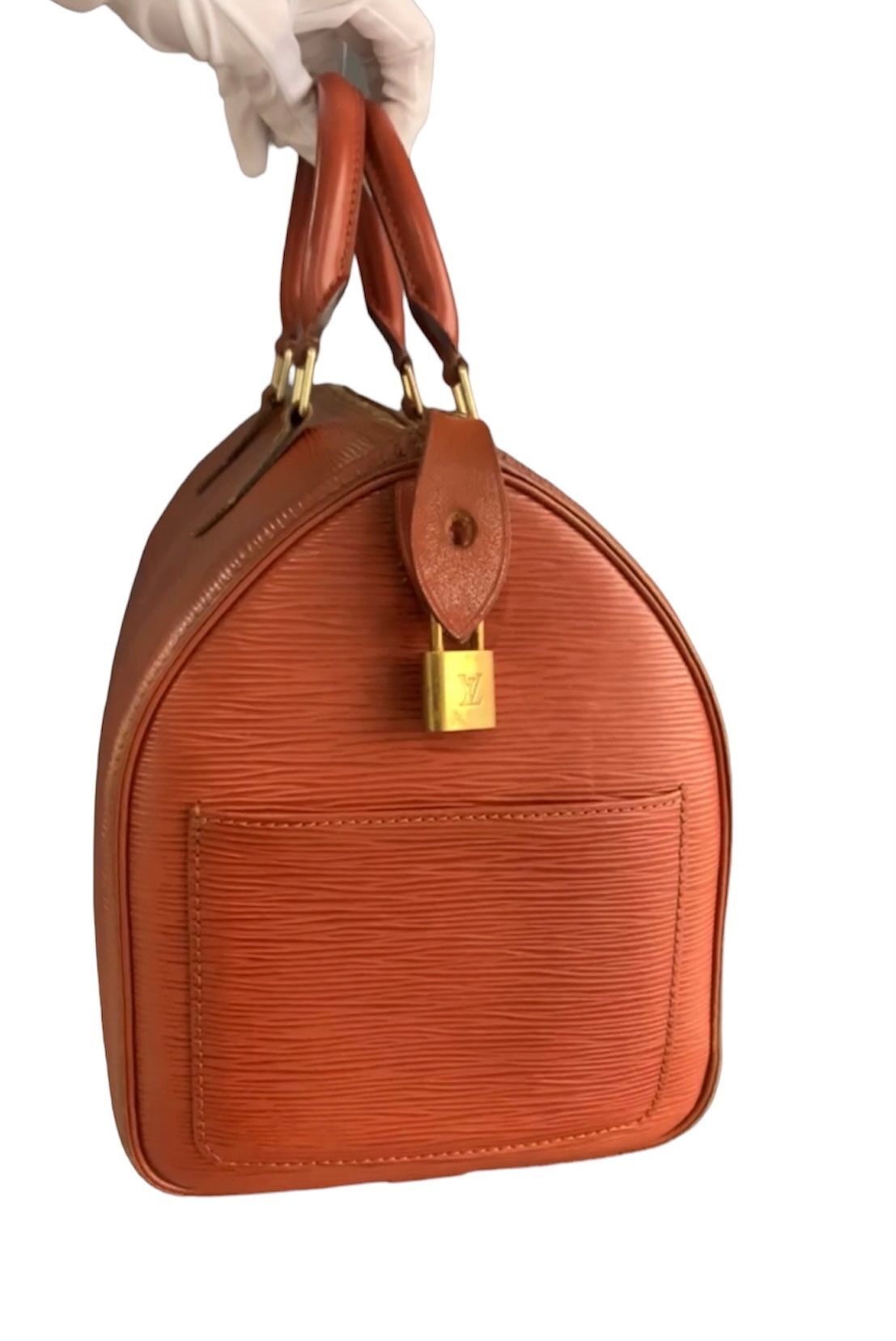 Speedy leather handbag Louis Vuitton Brown in Leather - 31741524