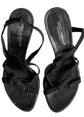 Dolce and Gabbana Bra Strap Elasticated Heels UK 6