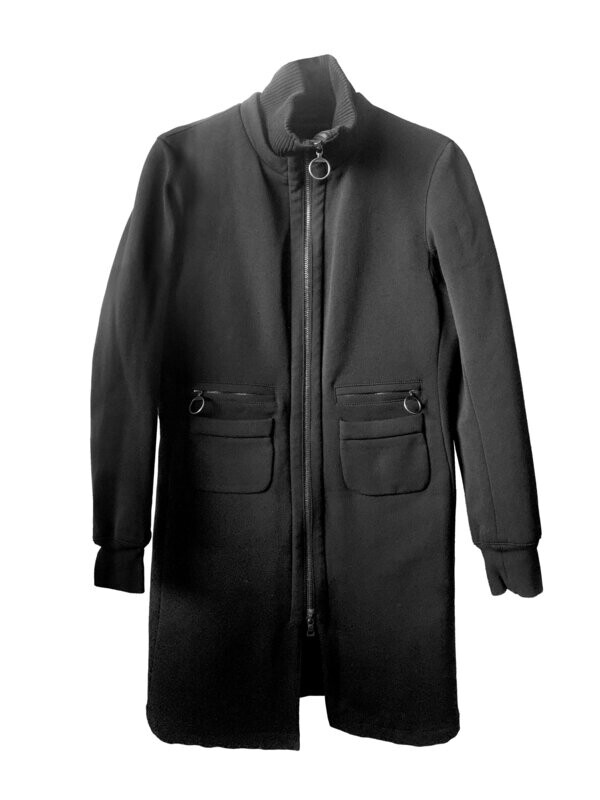Prada Nylon and Polyester Black Zip Up Coat Prada Nylon and Polyester Black Zip Up Coat