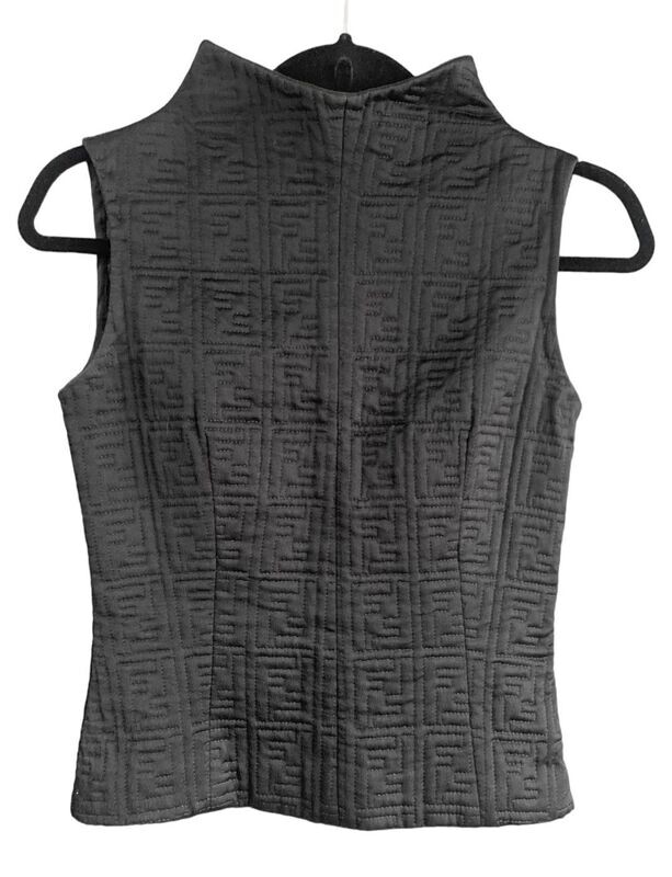 Fendi Zucca Print Sleeveless Top UK 6/8 Fendi Zucca Print Sleeveless Top UK 6/8