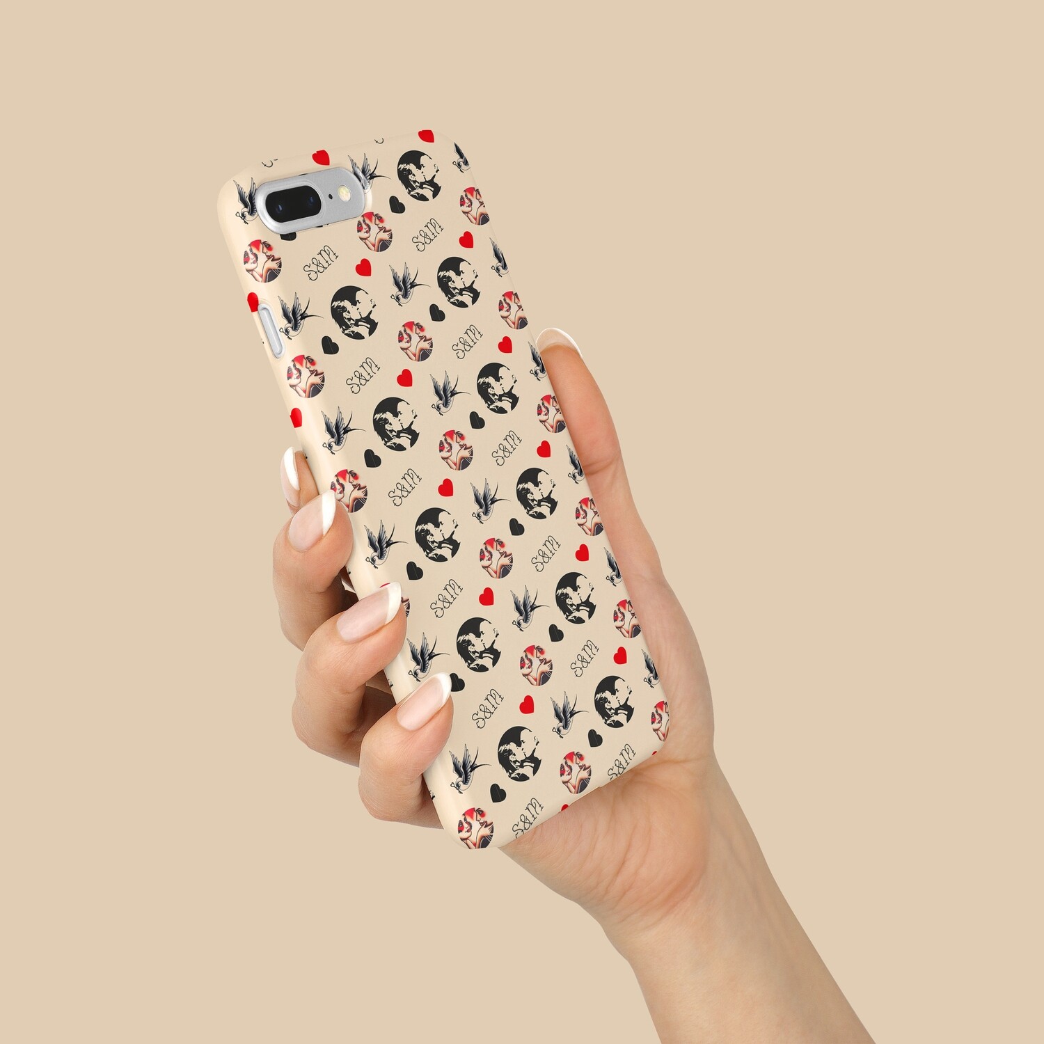 portret hoesje-phone case with portrait-pattern phone case-portret patroon hoesje-hopshopnl