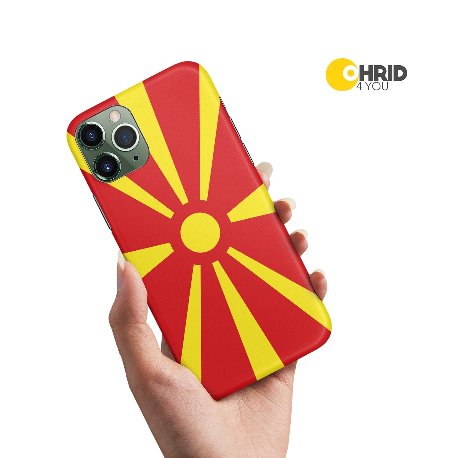 ohrid4u-Ohrid-Noord-Macedonië - telefoonhoesje Macedonische vlag-meer van Ohrid hoesje-hopshopnl