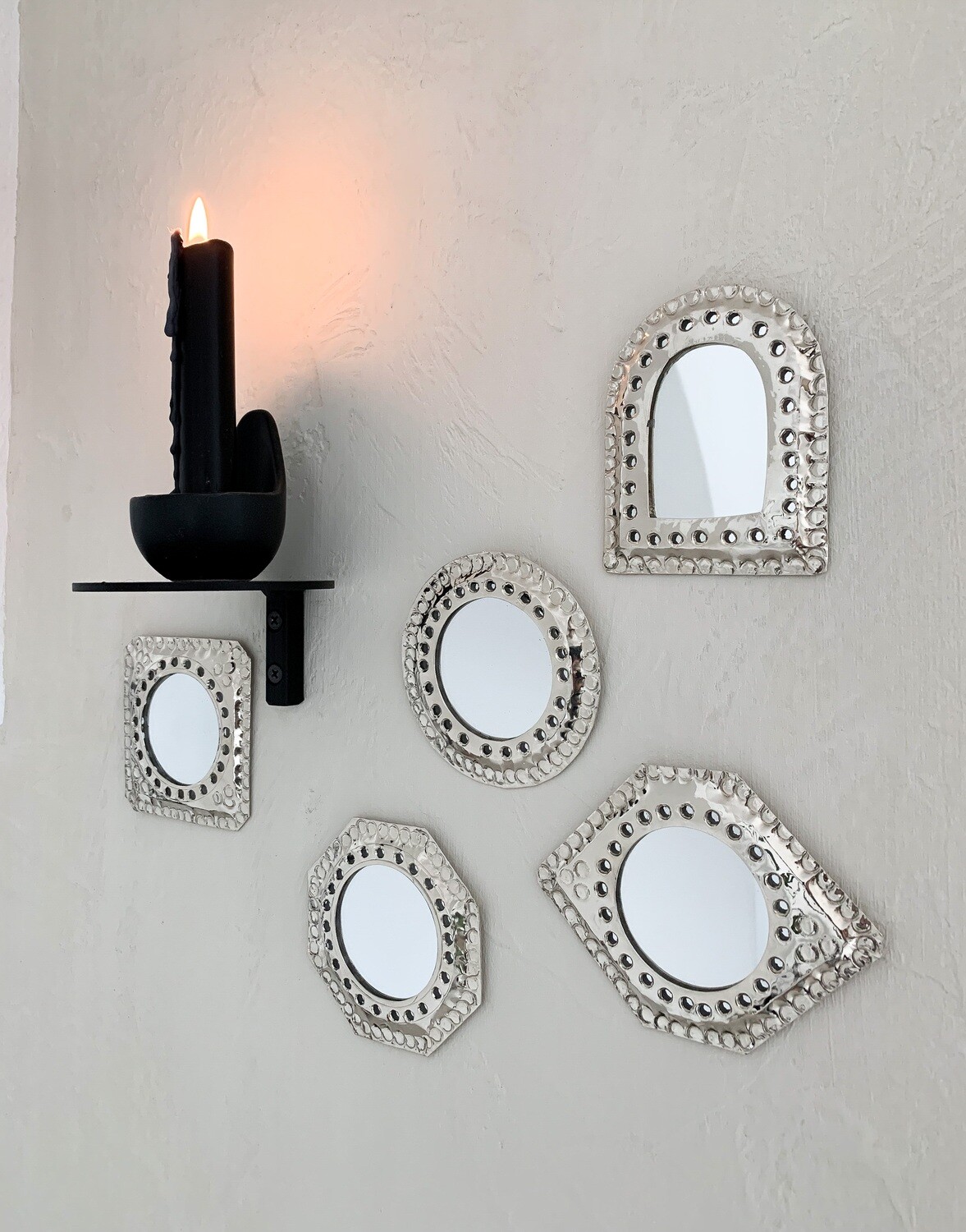 spiegeltjes-zilver spiegeltje-petit maroc spiegel-marokkaans wandspiegeltje