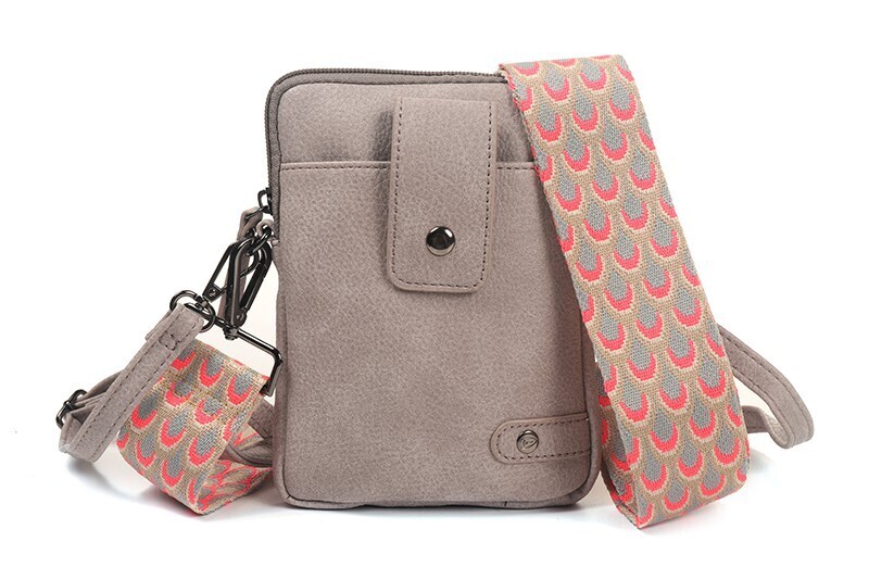 Bergen-grey shoulder bag-crossbody bag-telephone bag-grey shoulder bag with wide strap