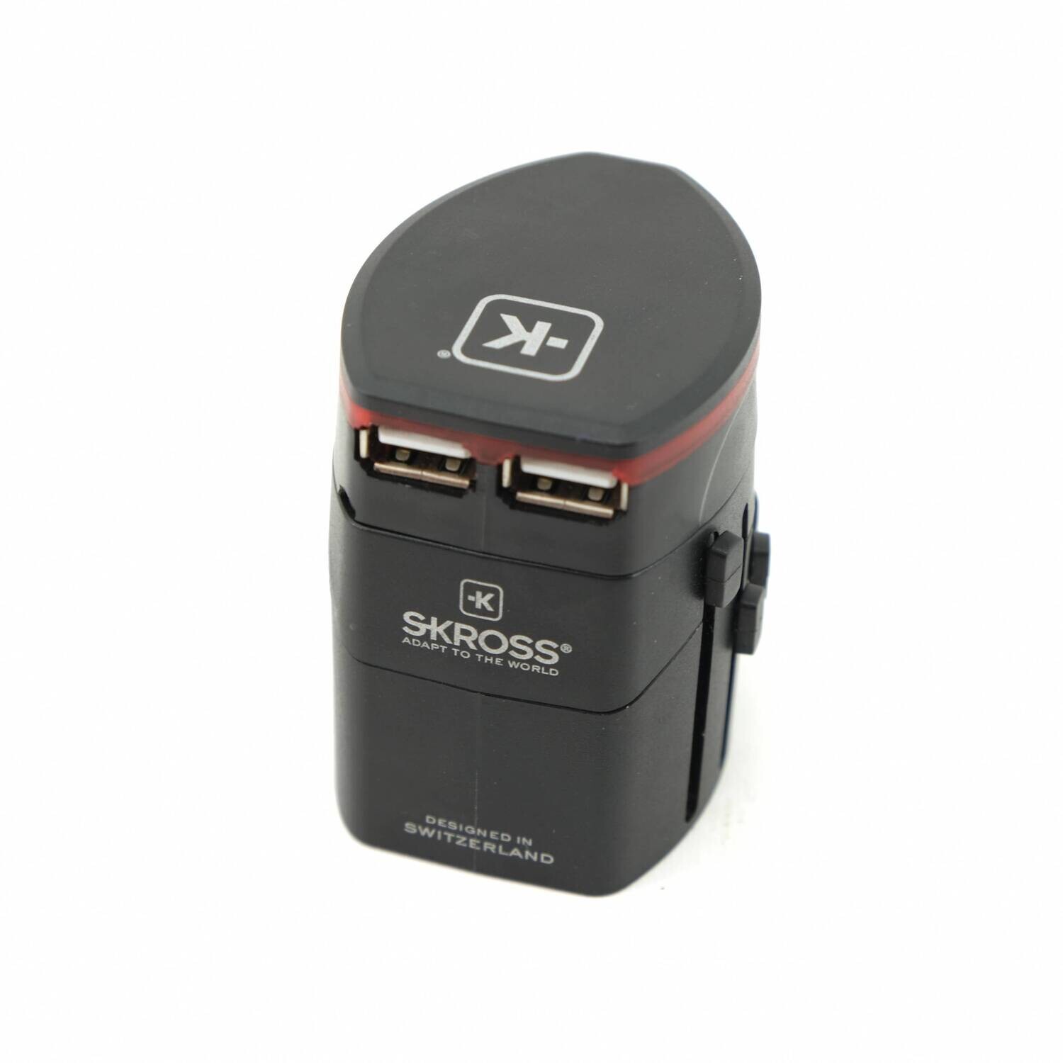 Skross World Travel Adapter SWA2 with dual USB charger STU-02- black