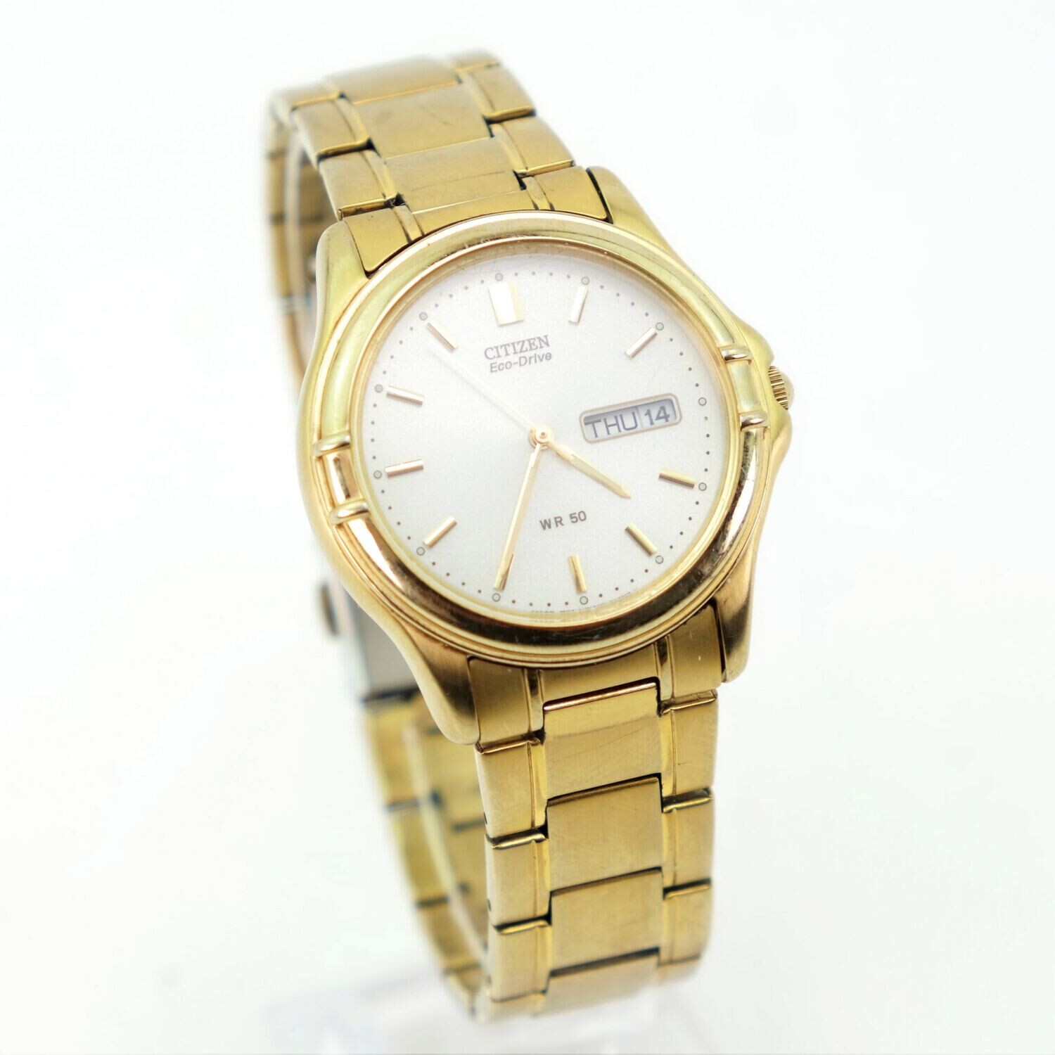 Citizen Eco Drive Gold Tone Watch E101S034957 50m