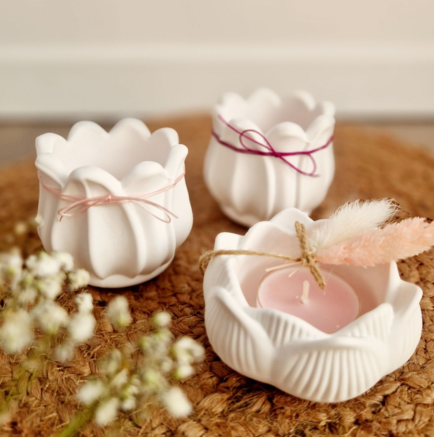 Teelichhalter Seerose/Tulpe