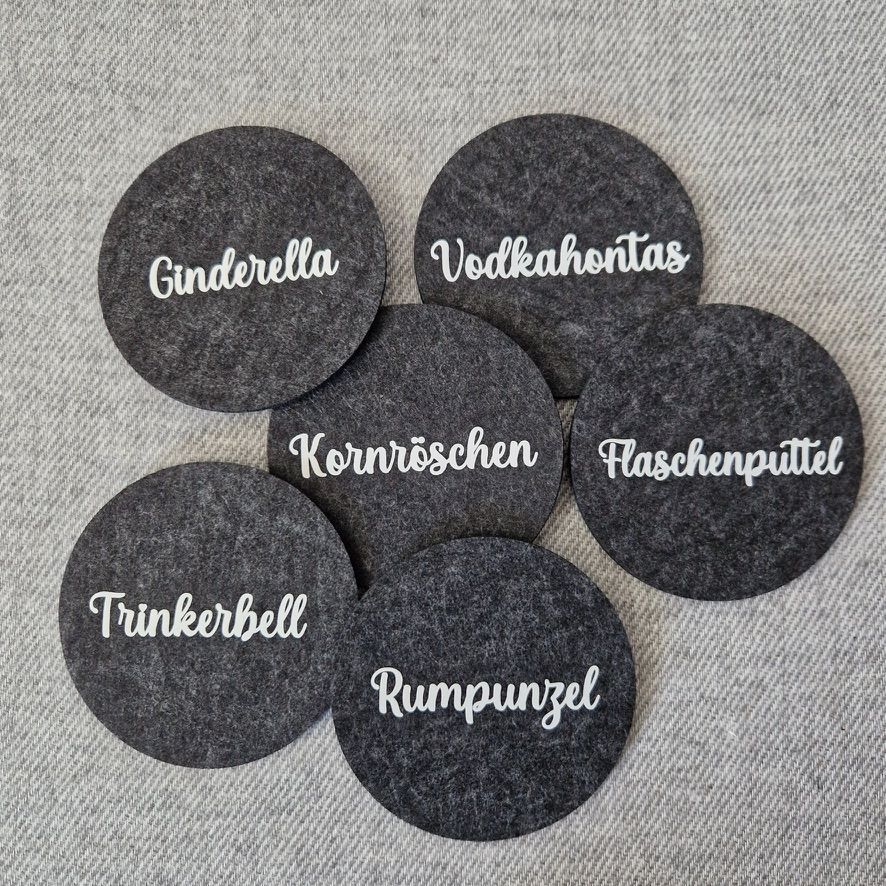 Filzuntersetzer 6er Set Prinzessinnen