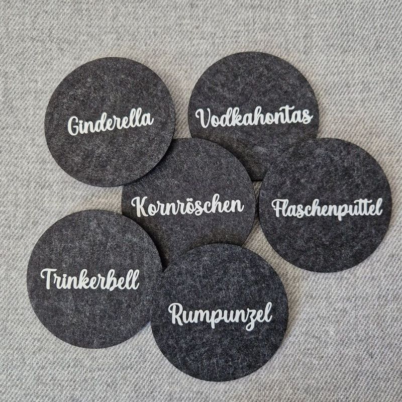 Filzuntersetzer 6er Set Prinzessinnen