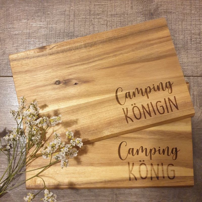 Schneidebrettchen Campingkönig/-königin