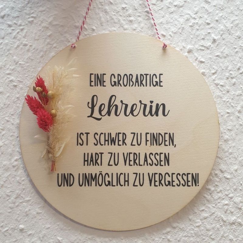 Holzschild Lehrerin