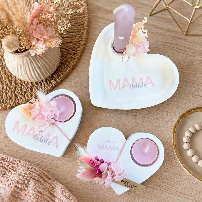 Stabkerzenherz „Liebste Mama“