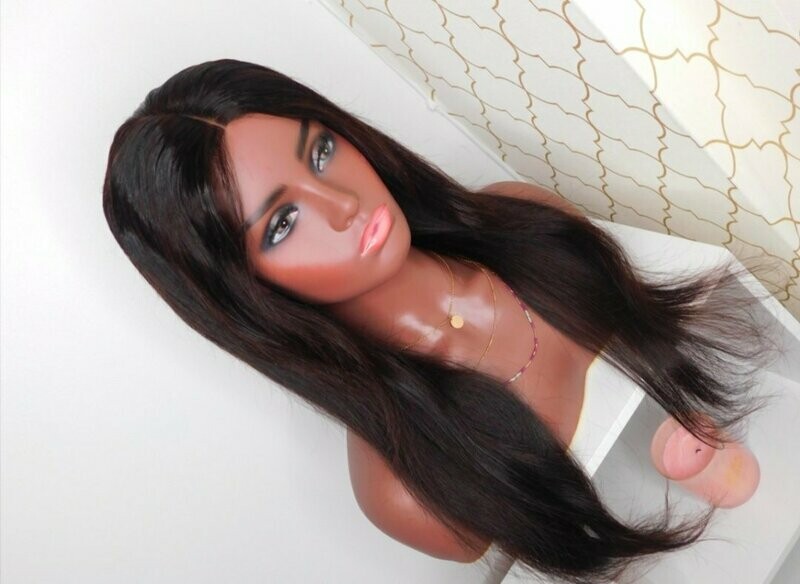 straight 8A natural black wig