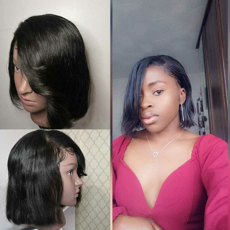 short  bob 8A natural black wig