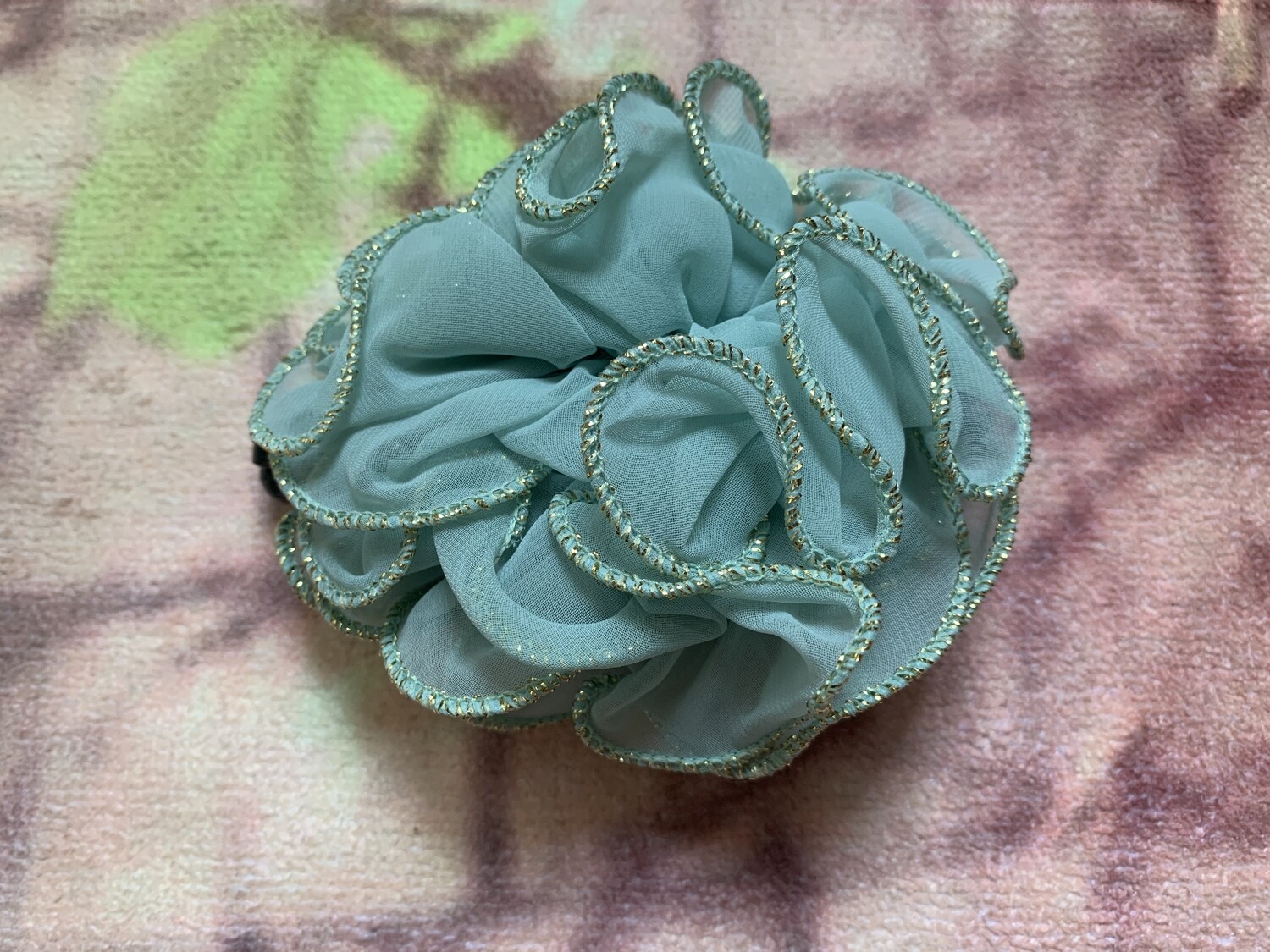 Green flowery Banana Clip (011-3)
