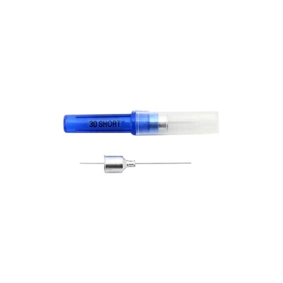 Monoject™ Dental Needle, 401 Metal Hub Blue 30GA X 1