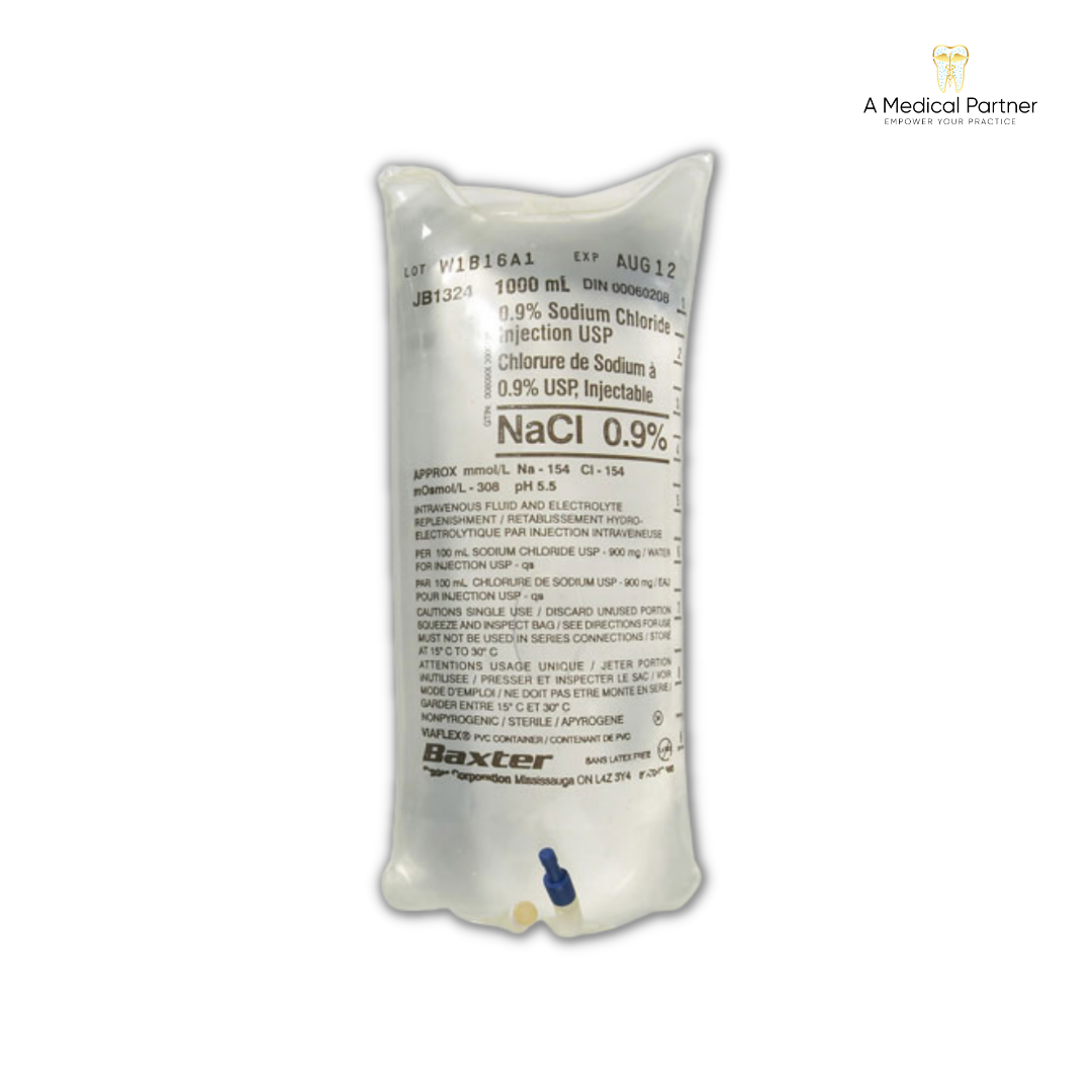 Normal Saline 0.9% Sodium Chloride 1000ml Bag For Injection USP