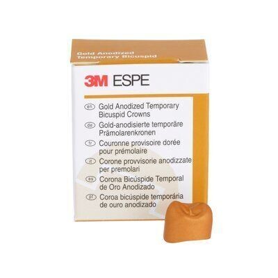 3M, CROWN, GOLD ANODIZED, FIRST BISCUSPID, UPPER RIGHT, SIZE 5, 5/BOX