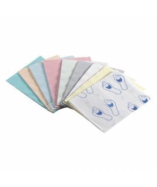 CROSSTEX, BIBS, ECONOBACK, 19" X 13", 2-PLY TISSUE W/POLY, GRAY, 500/CASE