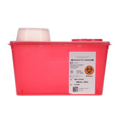 Monoject Sharps Container, with Chimney Top, 4 Qt, Small, Red, 1/Ca, 676236