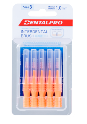 Interdental Brush I-Shaped Size 3 Orange 10/Pk