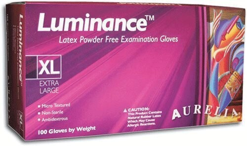 Aurelia Luminance PF Latex Exam Gloves X-Small 100/Bx
