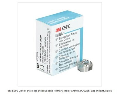 3M-Unitek S.S. Primary Molar 2nd UR-5 5/Pk