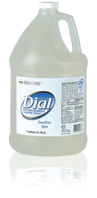 Dial Sensitive Skin Antibacterial Liquid Hand Soap, Clear, 1 Gal, 1/Pk