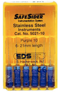 SafeSider Stainless-Steel Hand Reamers, 21 mm, 0.02 Taper, # 10, Purple, 6/Pk, 5021-10