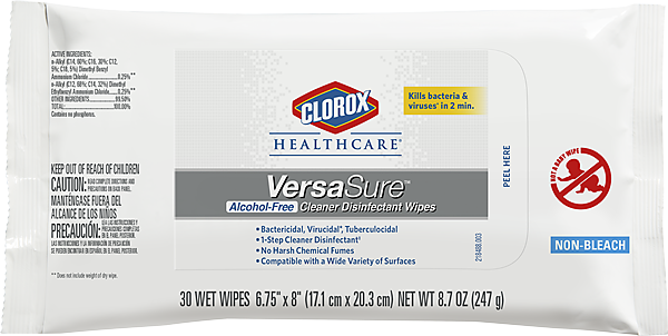 Clorox VersaSure AF Wipes 30/Flat-Pack