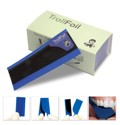 TrollFoil Pre-Mounted Double-Sided Articulating Foil, 8 microns, Mini, Blue, 500/Pk, 12000400