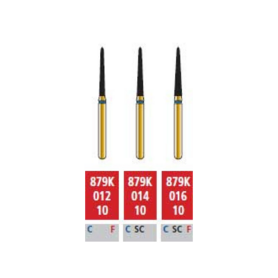 Alpen Multilayer Diamond Burs, FG, Curettage, # 879K, 1.6 mm, Super Coarse, Black, 5/Pk, R879KSC016FG