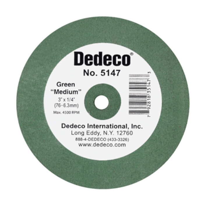 Medium Lathe Wheel, 3" x 1/4", Green, 1/Pk