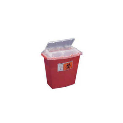 Sharps-A-Gator Tortuous Path Sharps Container, 5 Qt, Clear, 1/Ca