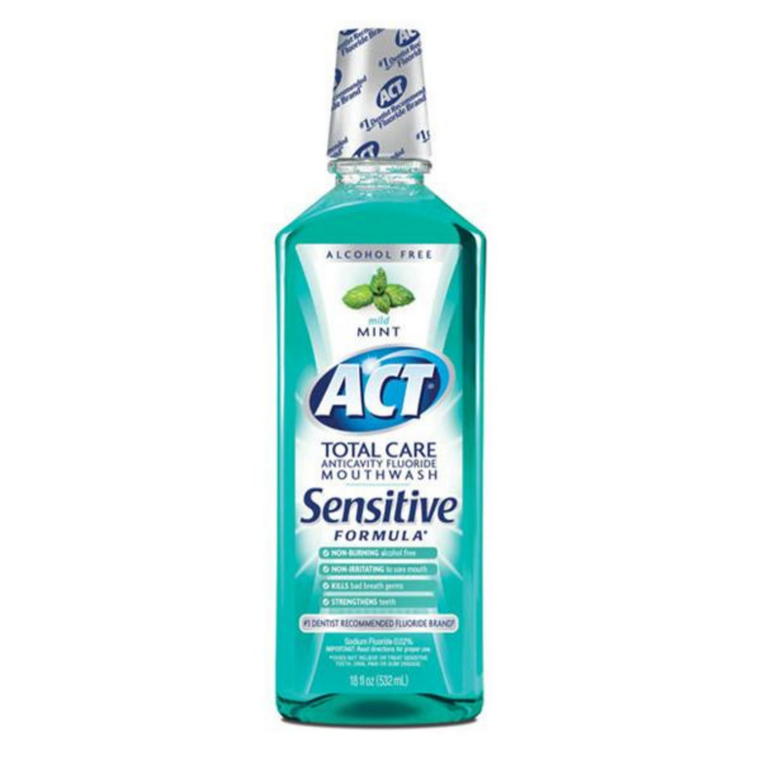 Total Care Sensitive Alcohol Free Mild Mint 18oz. 6/Bx