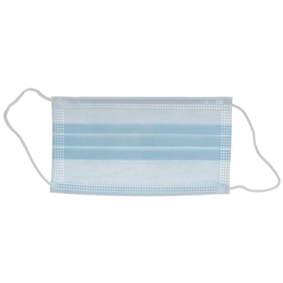3-Ply Earloop Face Masks, Level 2 BFE 99%, Blue, 50/Pk, 22