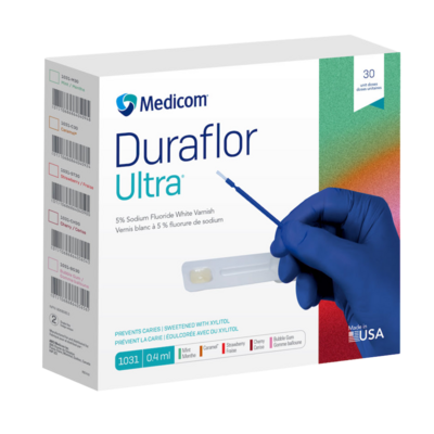 Duraflor Ultra White Varnish, 5% Sodium Fluoride, Unit Dose, 0.4 ml, Bubble Gum, 30/Pk, 1031-BG30