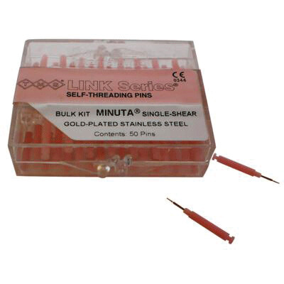 Thread Mate System Link Pins, Gold-Plated Stainless Steel, Single-Shear, Minuta Kit, 0.0135", Pink, 1/Pk, L501