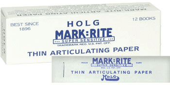 Holg Mark Rite Articulating Paper Strips, Thick, Blue, 6/Pk, BTK