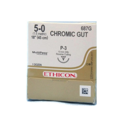 5-0 Chromic Gut Sutures with PS-3 Needle, 12/Pk, 1636G