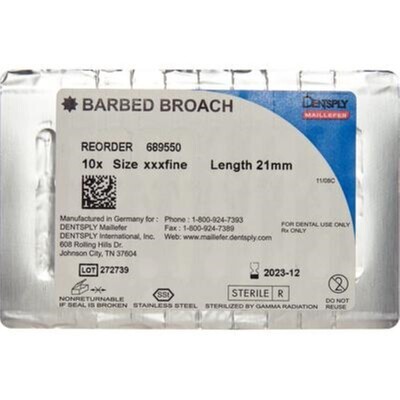 Barbed Broaches 21 mm XXX-Fine 10/Pk, 689550