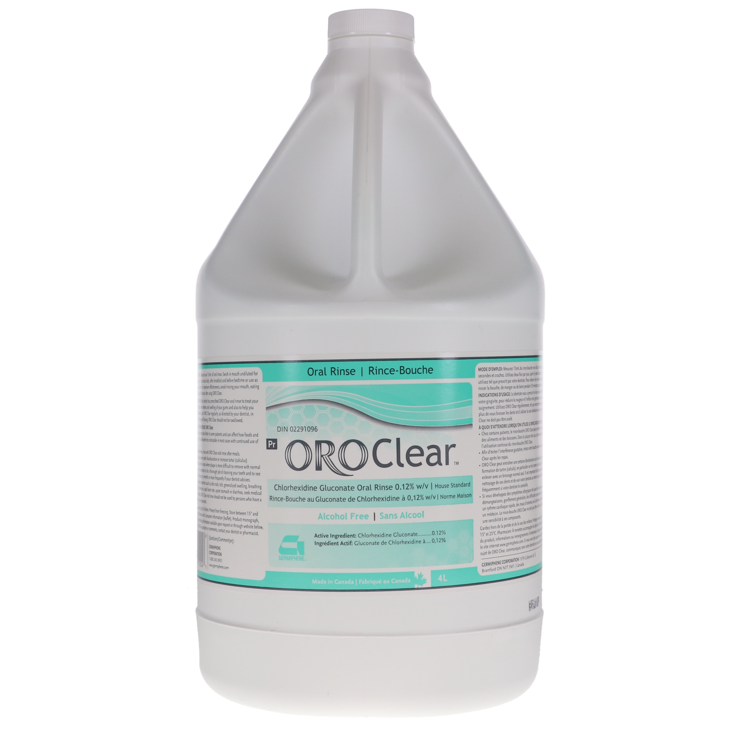 ORO Clear 0.12% Chlorhexidine Gluconate Alcohol Free Oral Rinse 4L, ORO-CLEAR-O