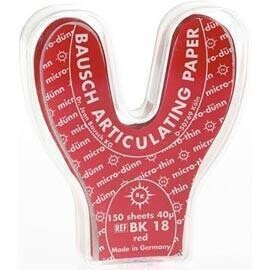 Arti-Check Micro-Thin Articulating Paper, Horseshoe, 40 microns, Red, 150/Pk, BK18