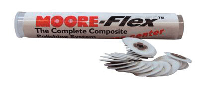 Moore-Flex Polishing Discs, Mini Refill, 5/8", Fine, Blue, 100/Pk, BC-58-1F4