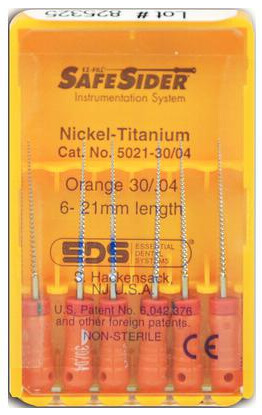SafeSider Nickel-Titanium Hand Reamers, 21 mm, 0.04 Taper, # 30, Orange, 6/Pk, 5021-30/04
