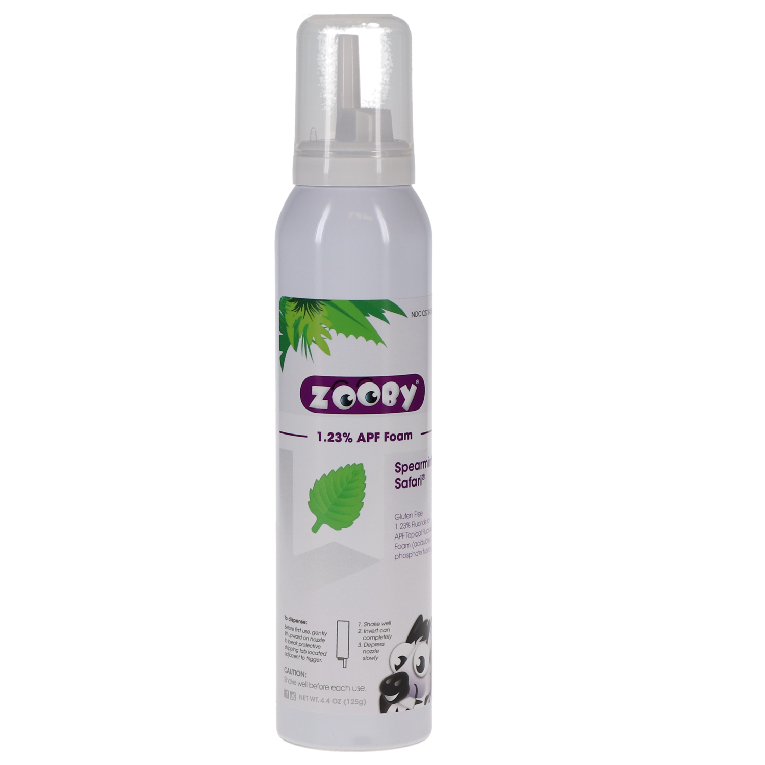 Zooby Fluoride Foam, 4.4 oz, Spearmint Safari, 1/Pk