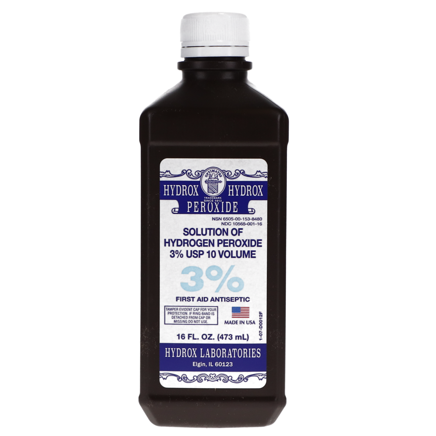 Hydrogen Peroxide 3%, 16oz, 1/Pk, MI329